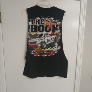 Black "The Hook" Graphic Muscle Custom Cut Tee